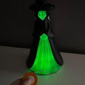 HYDE AND EEK Green Witch Halloween Blowmold Light